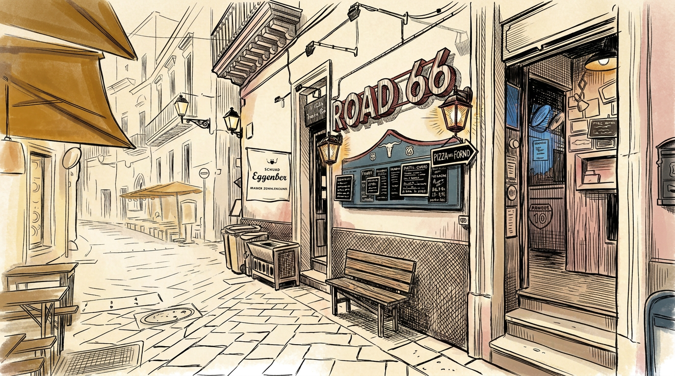 Road 66 pub illustration
